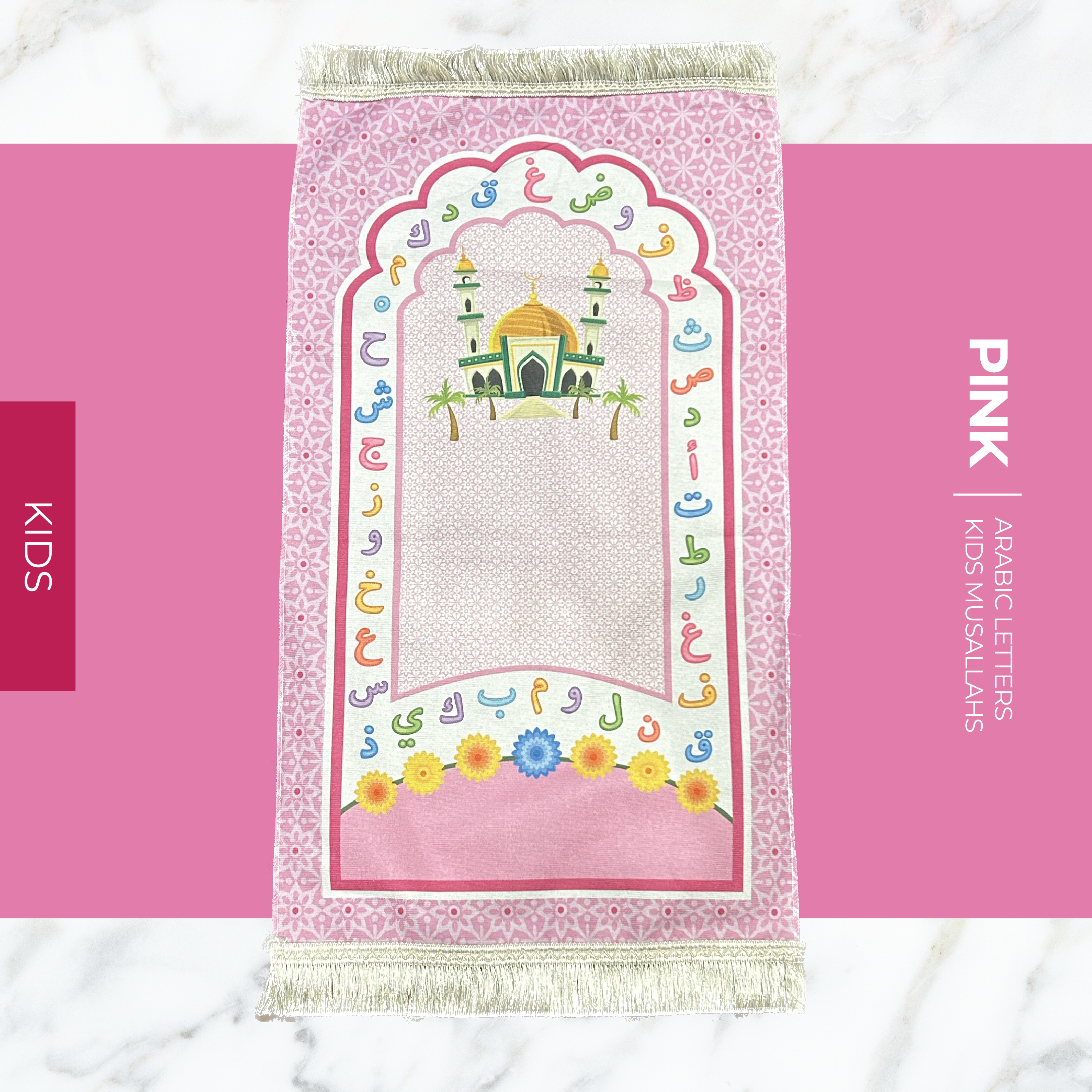Arabiese Letters Kinders Musallah Pienk