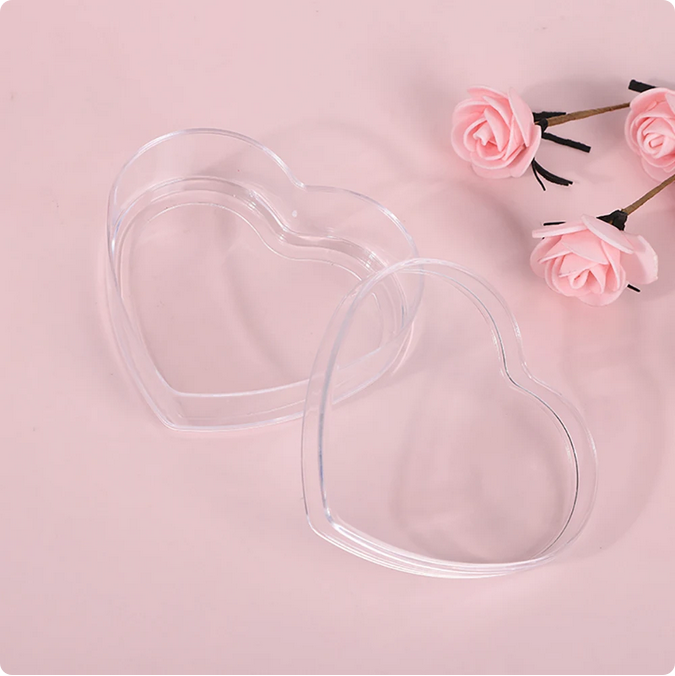Mini Heart Shaped Plastic Container