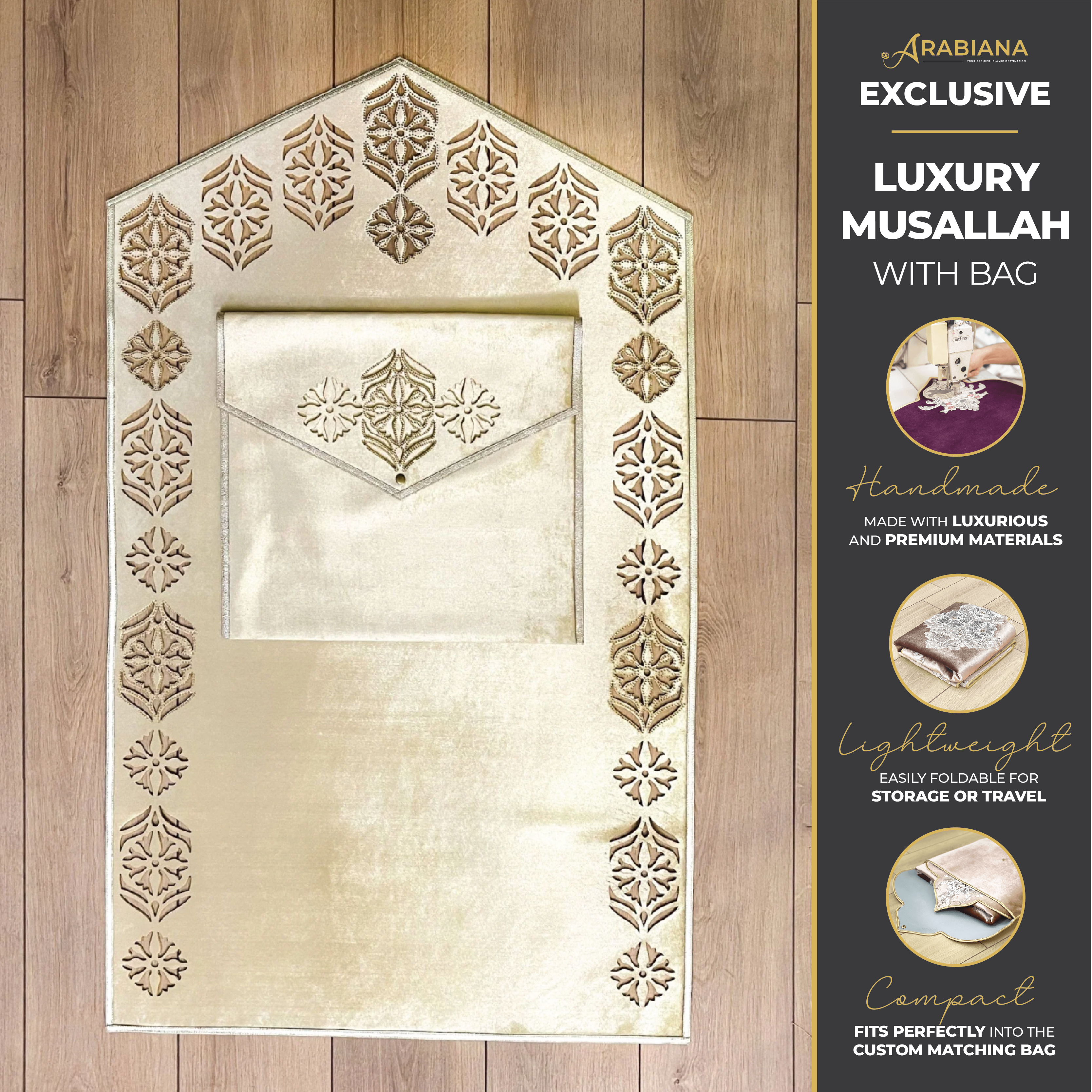 Luxury Handmade Cutwork Gold Musallah