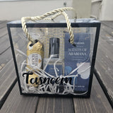 Parfuumgeskenkstel 1- Oud-parfuum met Ferrero Roche 3s in persoonlike deursigtige geskenkboks