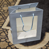 Light Blue with Clear Front Panel Gift Bag (23cm x 18cm x 10cm)