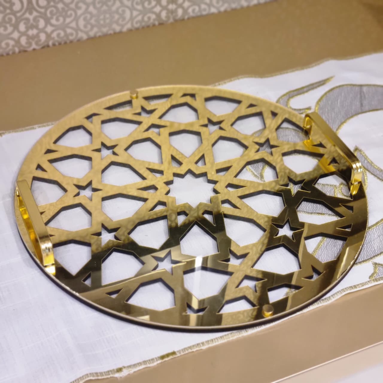 Round Perspex Geometric Tray