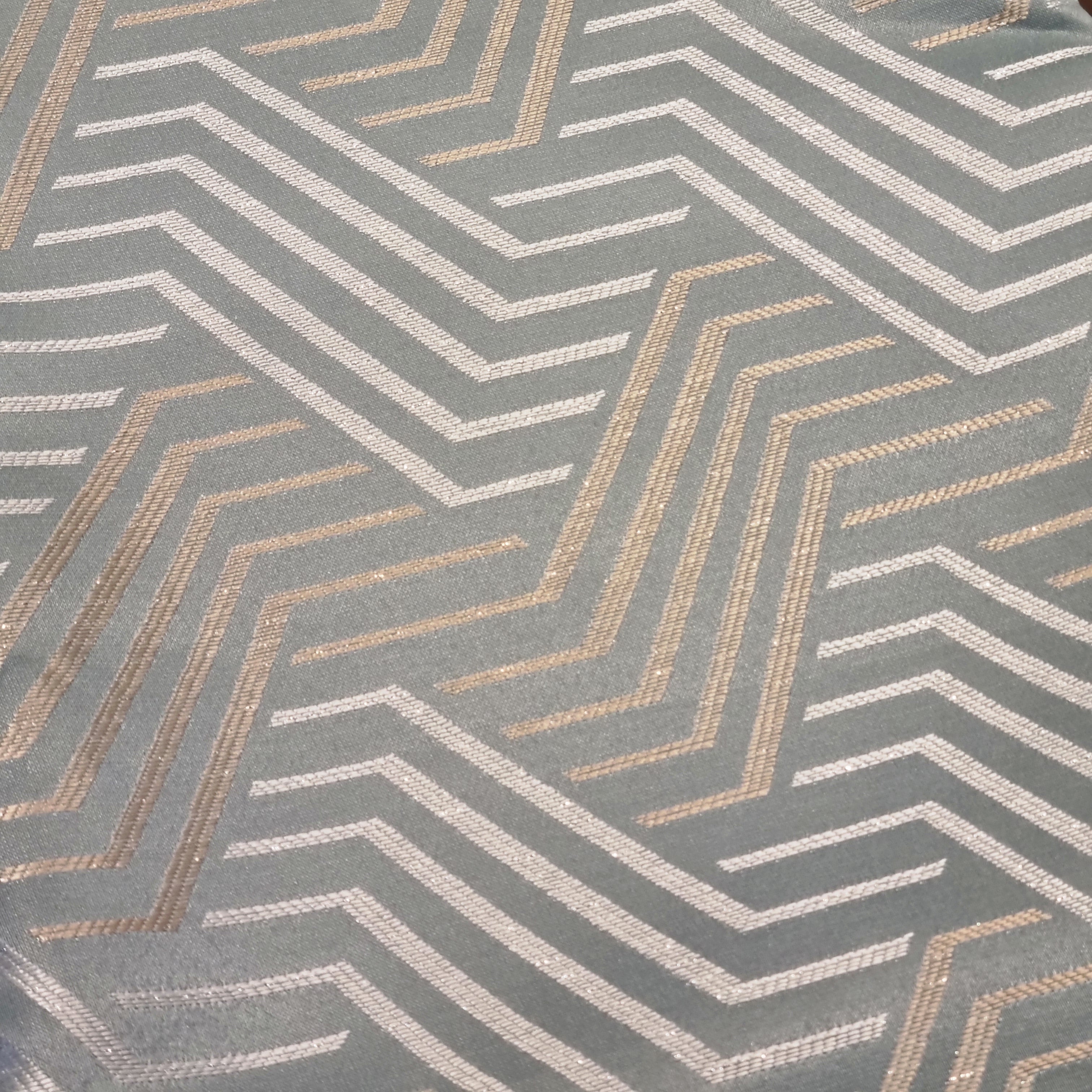 Light Blue with Grey & Gold Lines Luxury Tablecloth