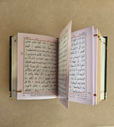 Quran (Travel Size 119) with Kaaba Cover and Colour Coded Tajweed Rules & Rainbow Pages