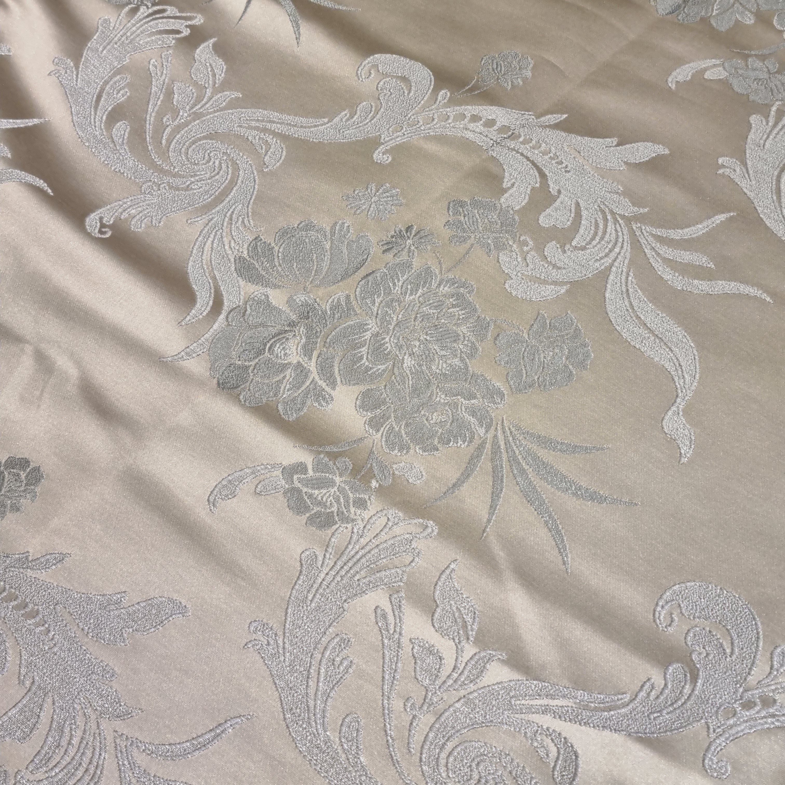 Beige Floral Luxury Tablecloth
