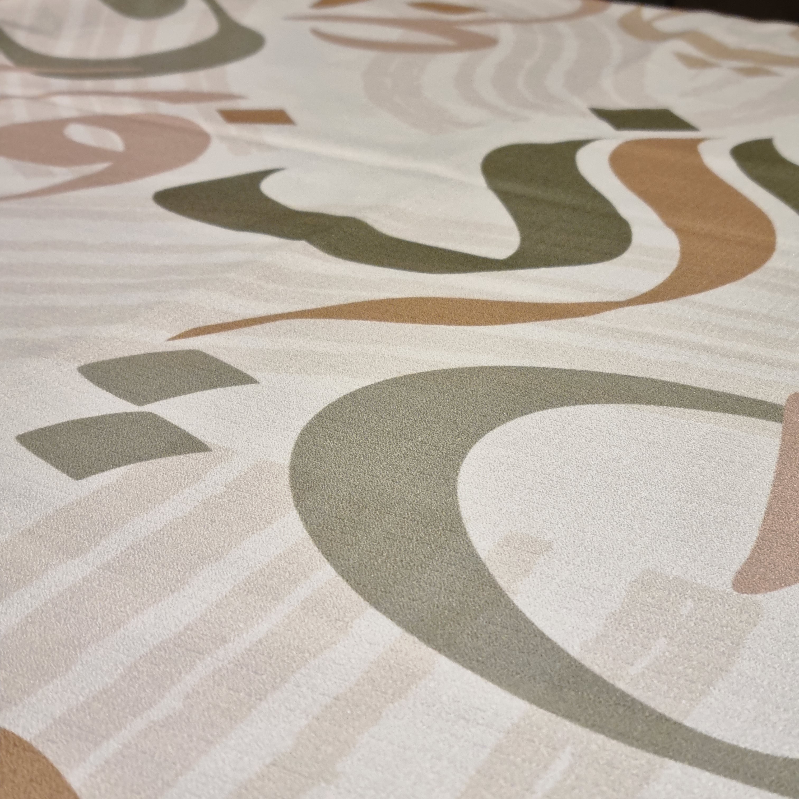 Cream Arabic Calligraphy Luxury Tablecloth