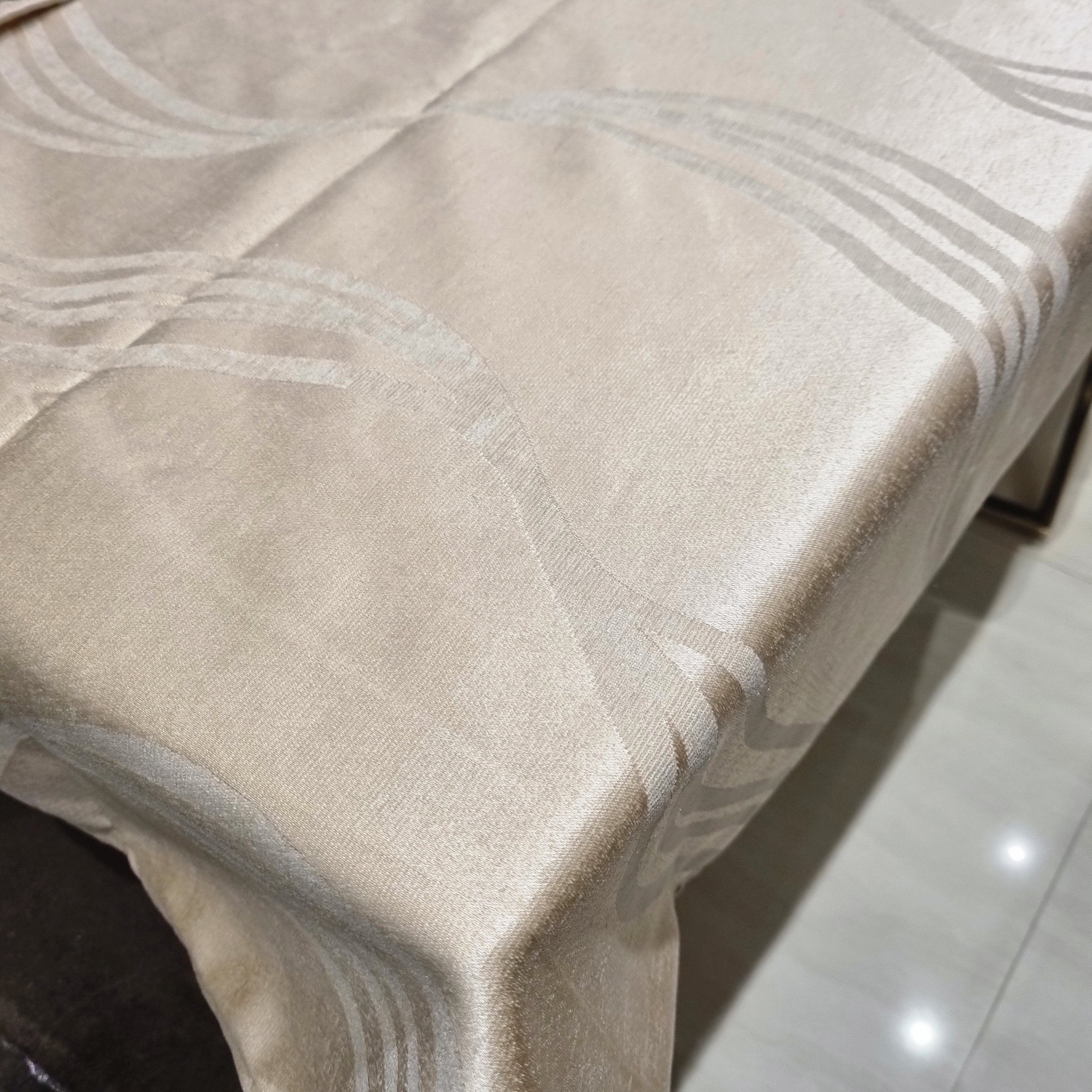 Light Gold Waves Luxury Tablecloth