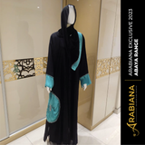 Luxury Black & Turquoise Abaya