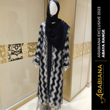 Grey Lace Abaya 3pc Set