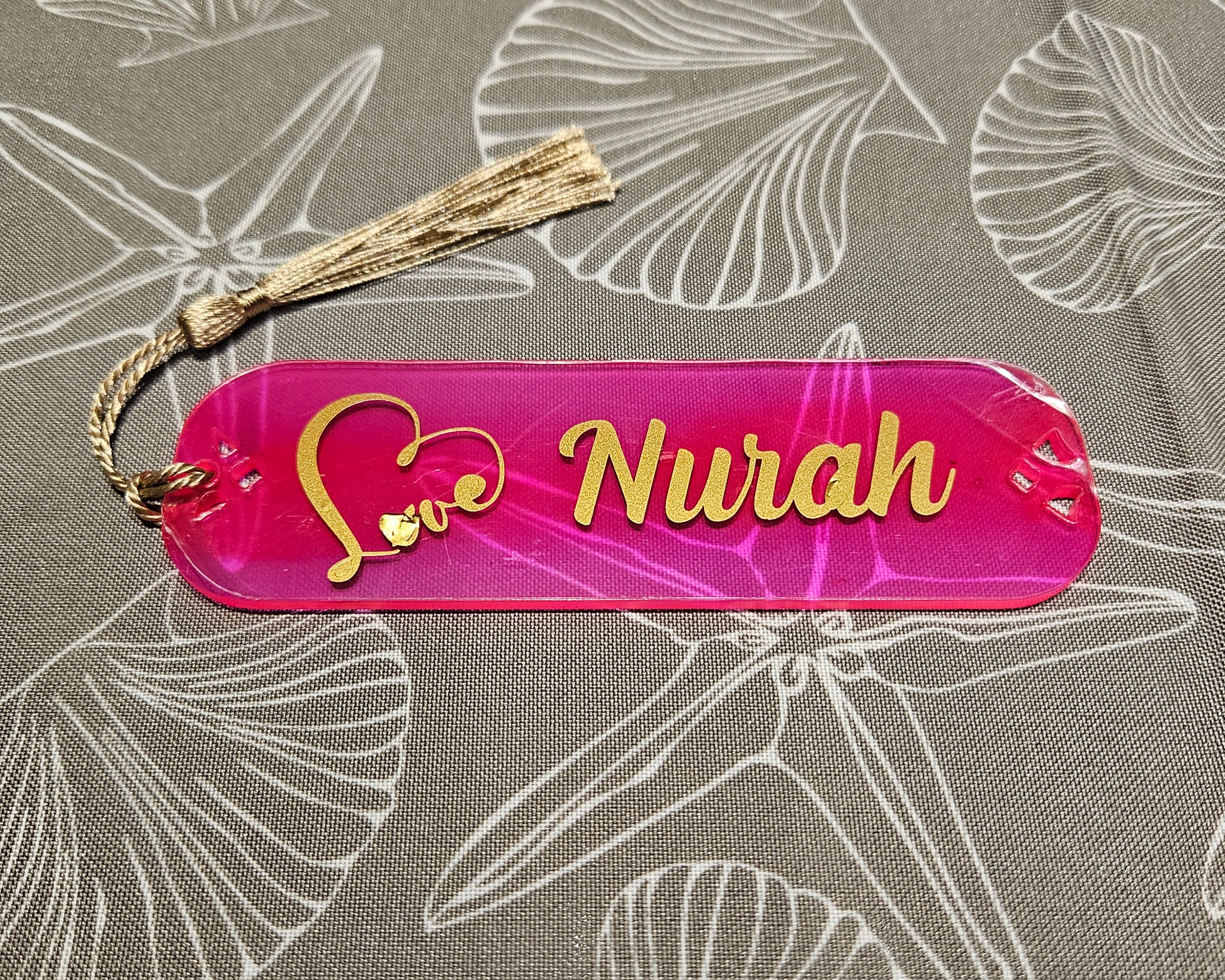 Bookmarks Acrylic Personalised with Vinyl Name