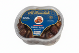 Packaged dates with Al Rawdah label on a white background