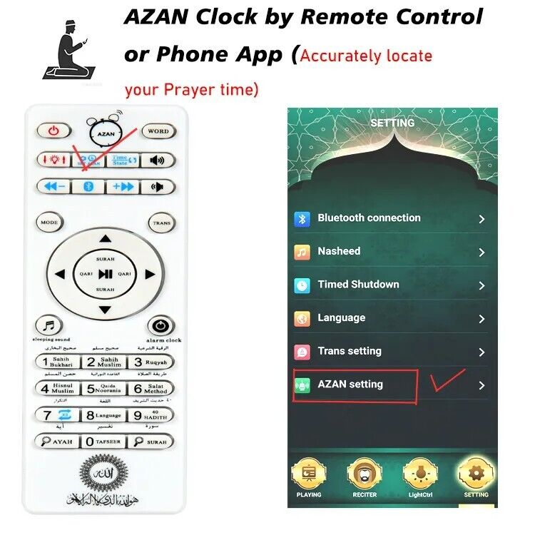 Quran Clock - Azaan kanye Quran Recitation Clock - Basic Model