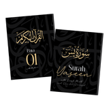 Swart &amp; Goud Enkel Para Koran &amp; 41 Yaseens Stel A5