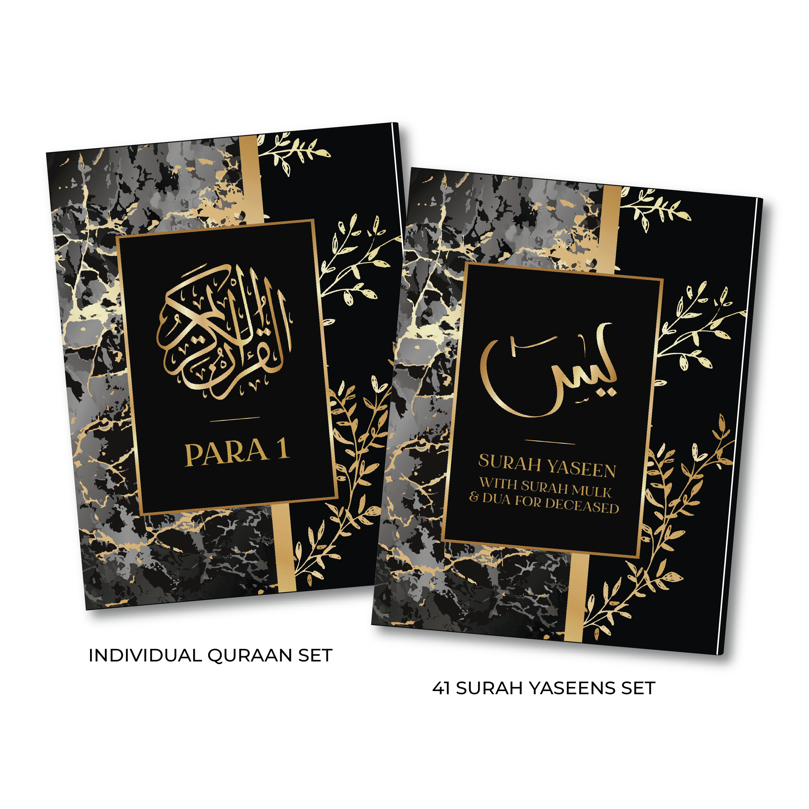 Black & Gold Single Para Quran & 41 Yaseens Set A5