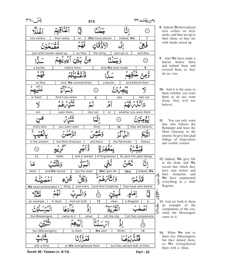 The Glorious Quran (Word-for-Word Translation)