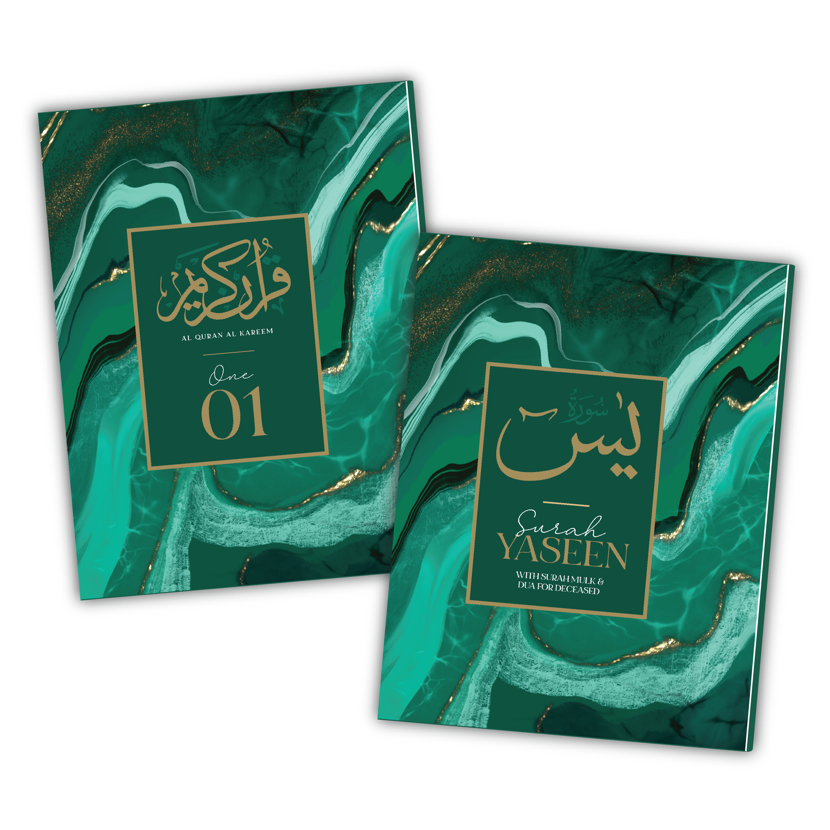 Green Marble Single Para Quran &amp; 41 Yaseens Stel A5