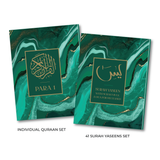 Green Marble Single Para Quran &amp; 41 Yaseens Stel A5