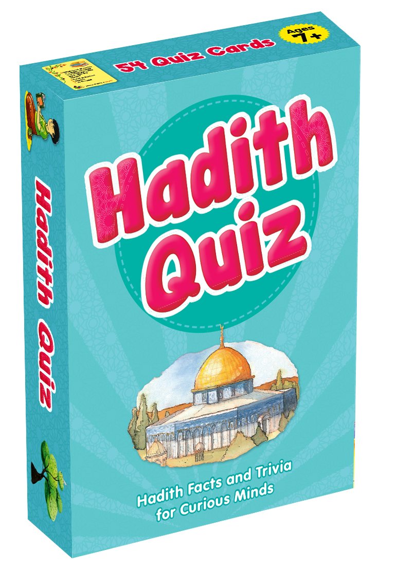 Box of 'Hadith Quiz' with a mosque illustration on a blue background