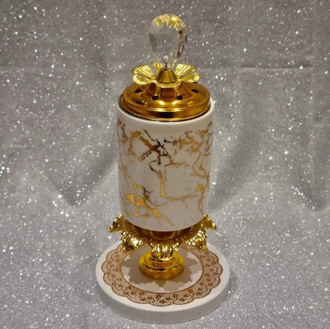 I-Tall Round Marble Oud Burner
