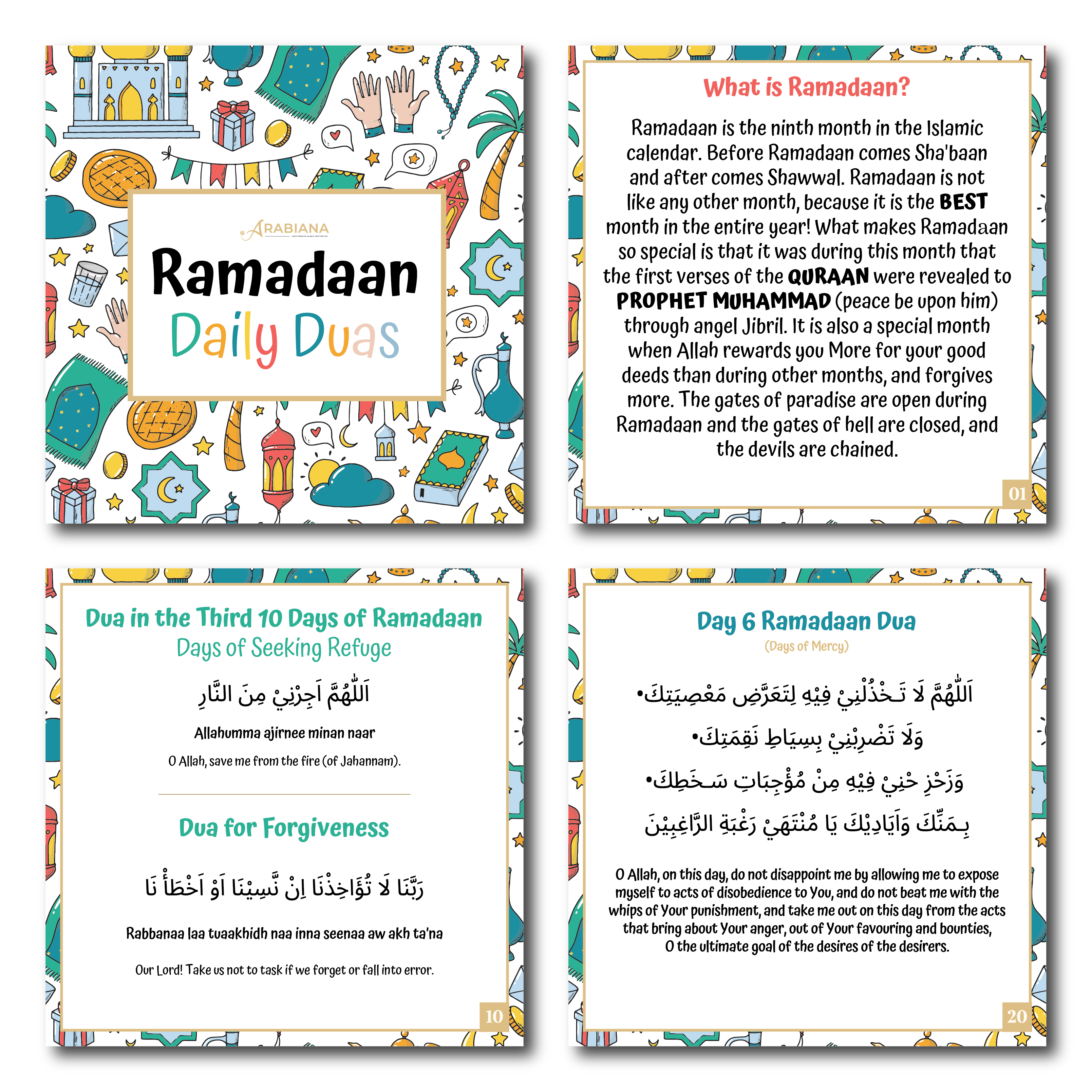 I-Ramadaan Mubarak Stikers 1's Arabic kuphela (Transparent) 