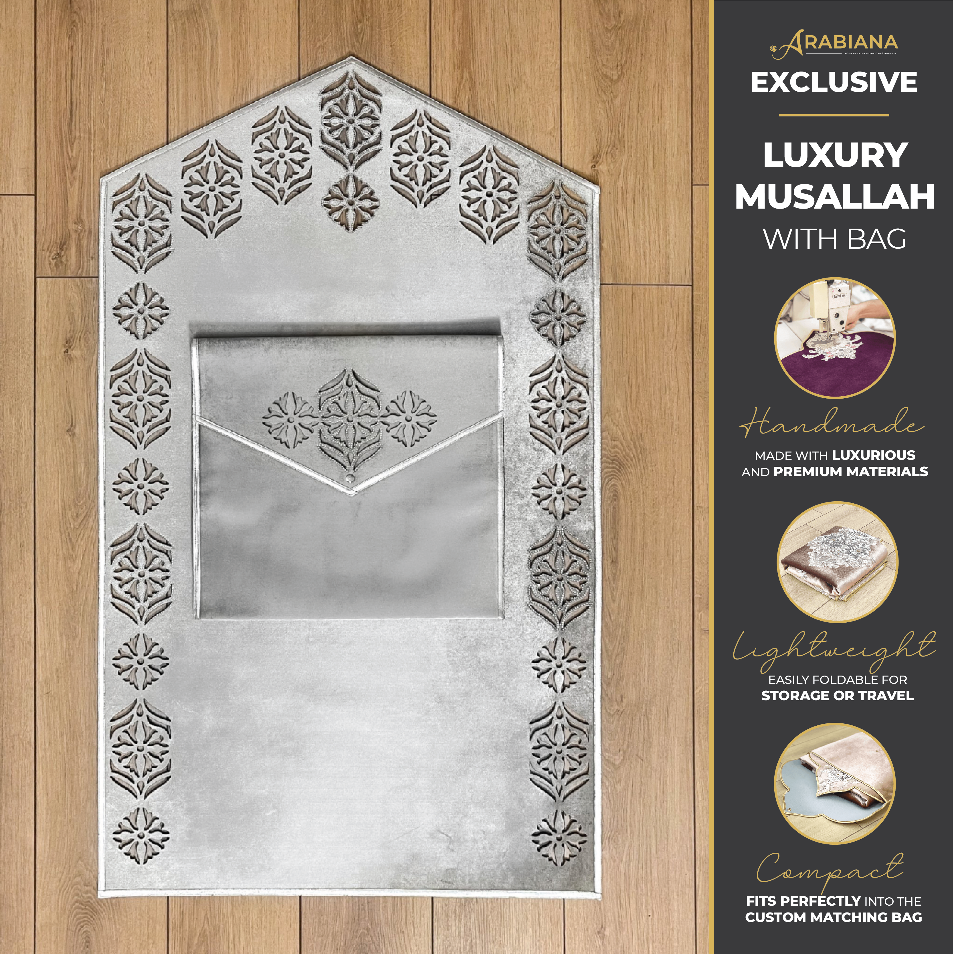 Luxury Handmade Cutwork Silver Musallah