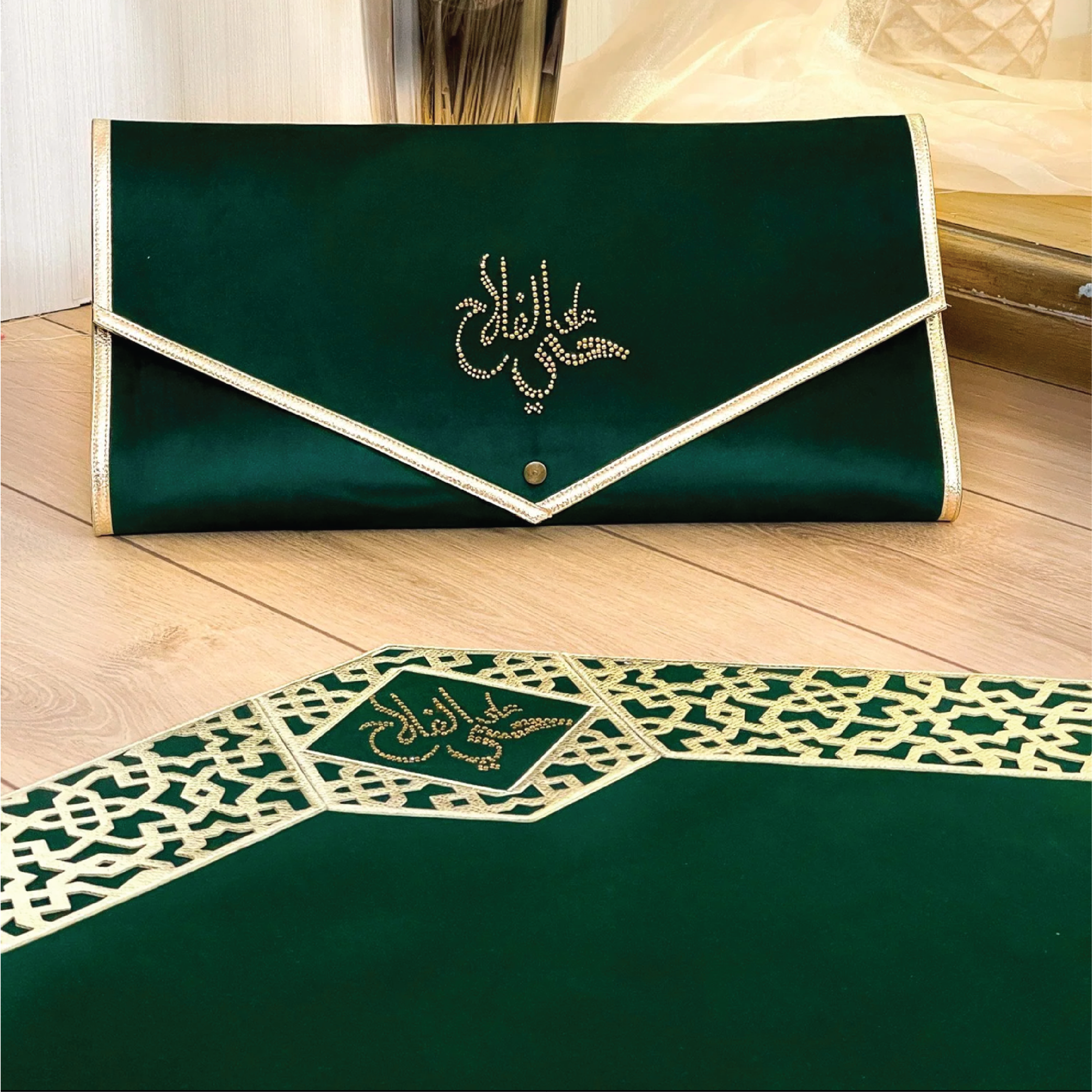 Luxury Handmade Ottoman Emerald Green Musallah