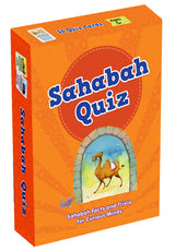Orange box of 'Sahabah Quiz' with a camel illustration on a white background