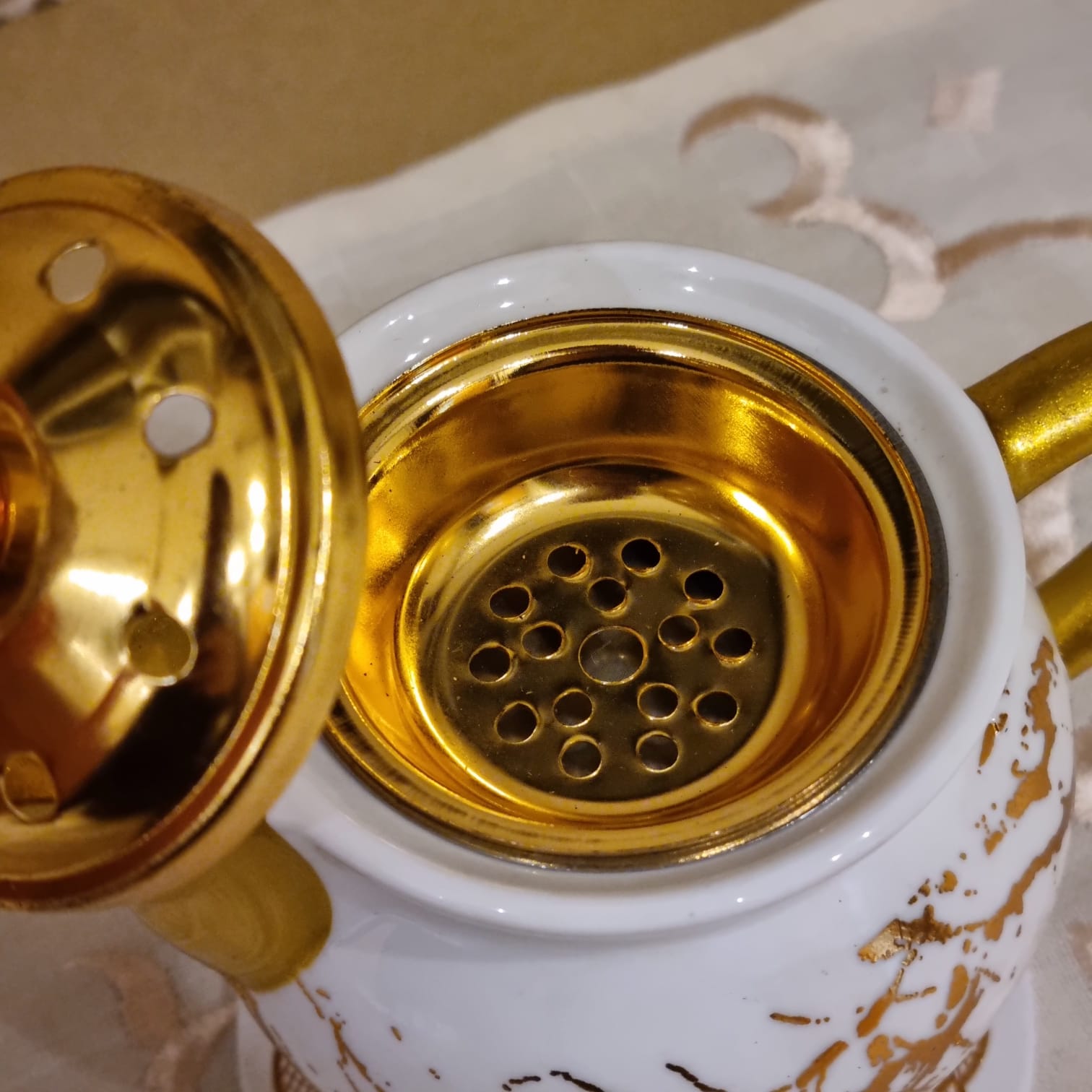 Marble Teapot-Style Oud Burner