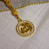 Tasbeeh 33 Bead with Gold Metal Beads and Allah Emblem