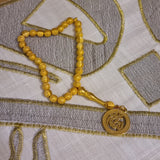Tasbeeh 33 Bead with Gold Metal Beads and Allah Emblem