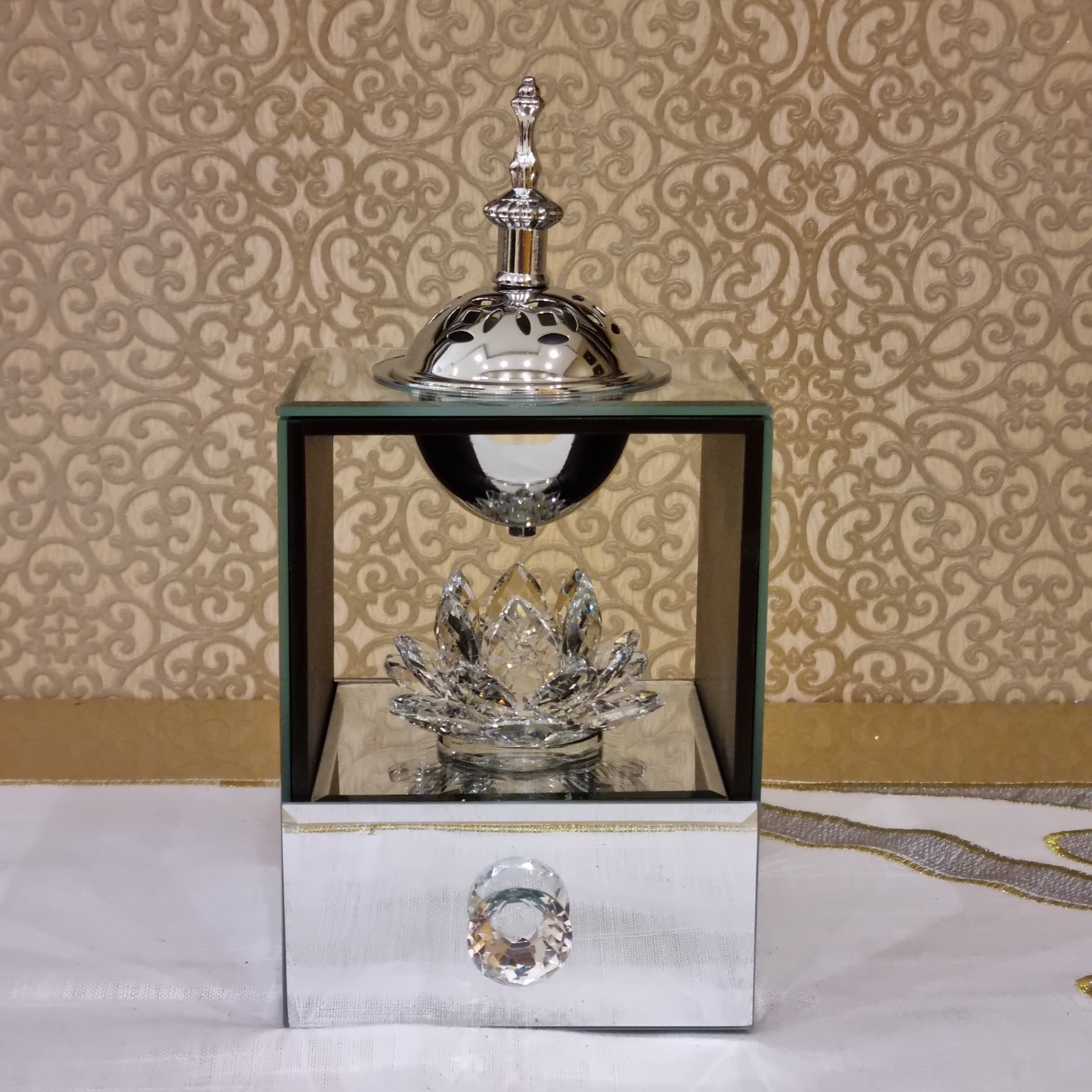 I-Arabic Calligraphy Teapot-Style Rainbow Print Oud Burner
