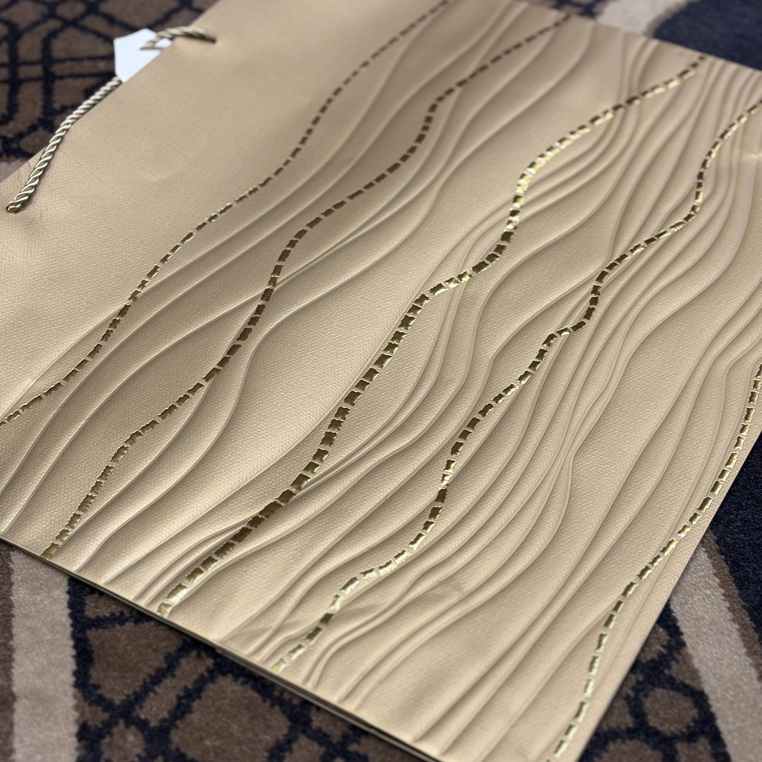 Gold Wave Gift Bag with Window (40cm x 50cm x 15cm)