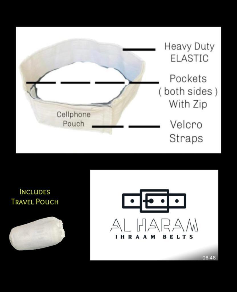 Elasticated Ihraam Belt with Adjustable Velcro Straps