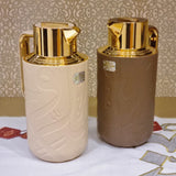 Noor Brown 1 liter vakuumfles met deksel (reliëf)