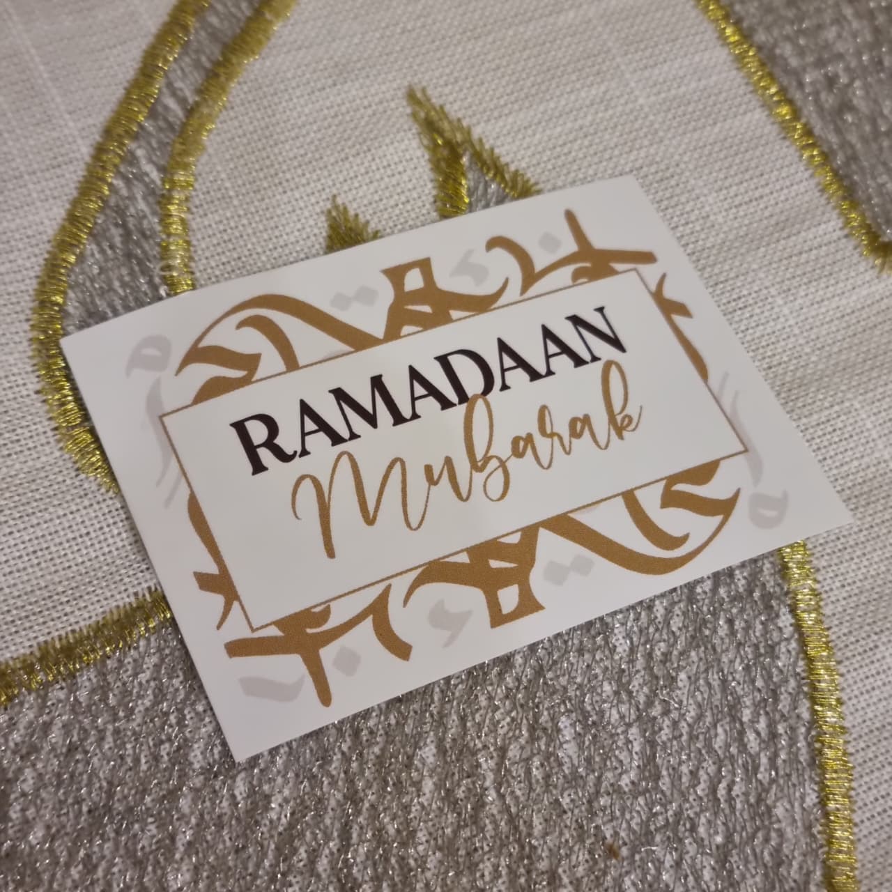 I-Ramadaan Mubarak Stikers 1's Arabic kuphela (Transparent) 