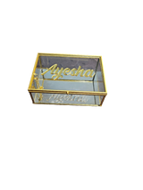 Personalized Glass Gift Box with Gold Frame frame and Mirror Base – 18cmx13cmx6cm