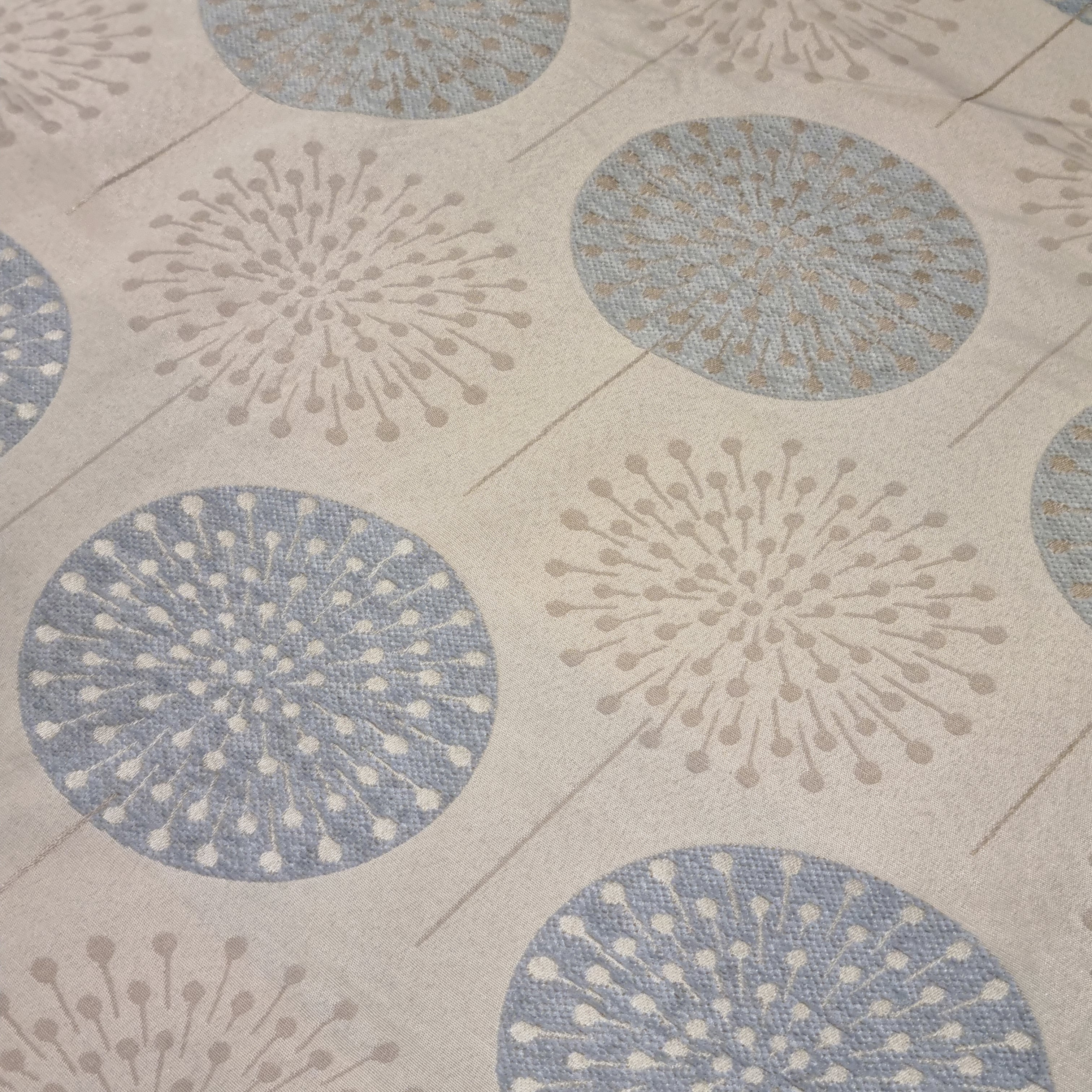 Beige & Blue Circles Luxury Tablecloth