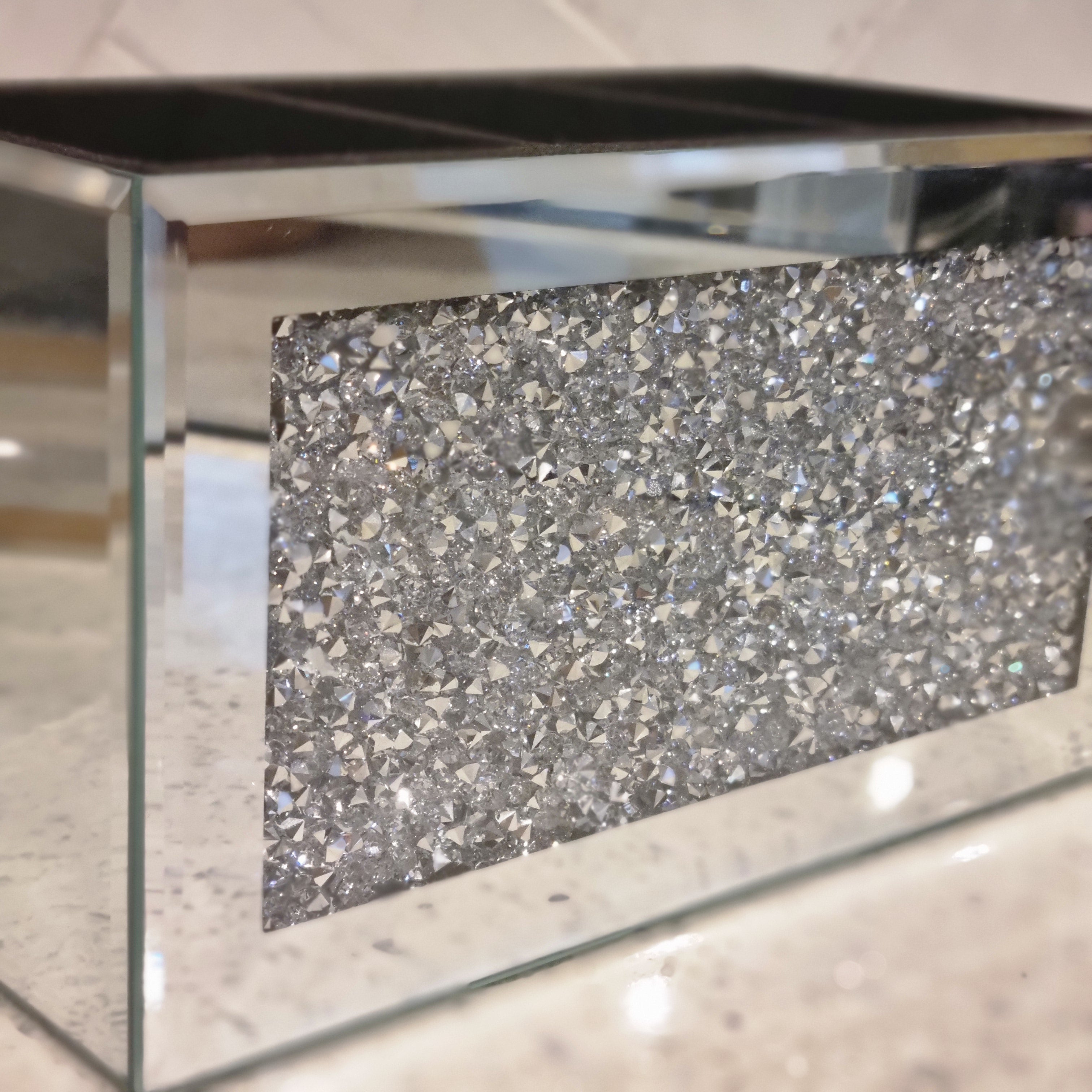 Crushed Glitter Mirror Make Up Holder