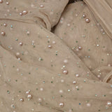 Pink Luxury Table Net with Pearl Stones