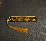 Acrylic Hajj Mubarak Bookmark – Arabic & English Engraved Bookmark with Kaaba & Madinah Design