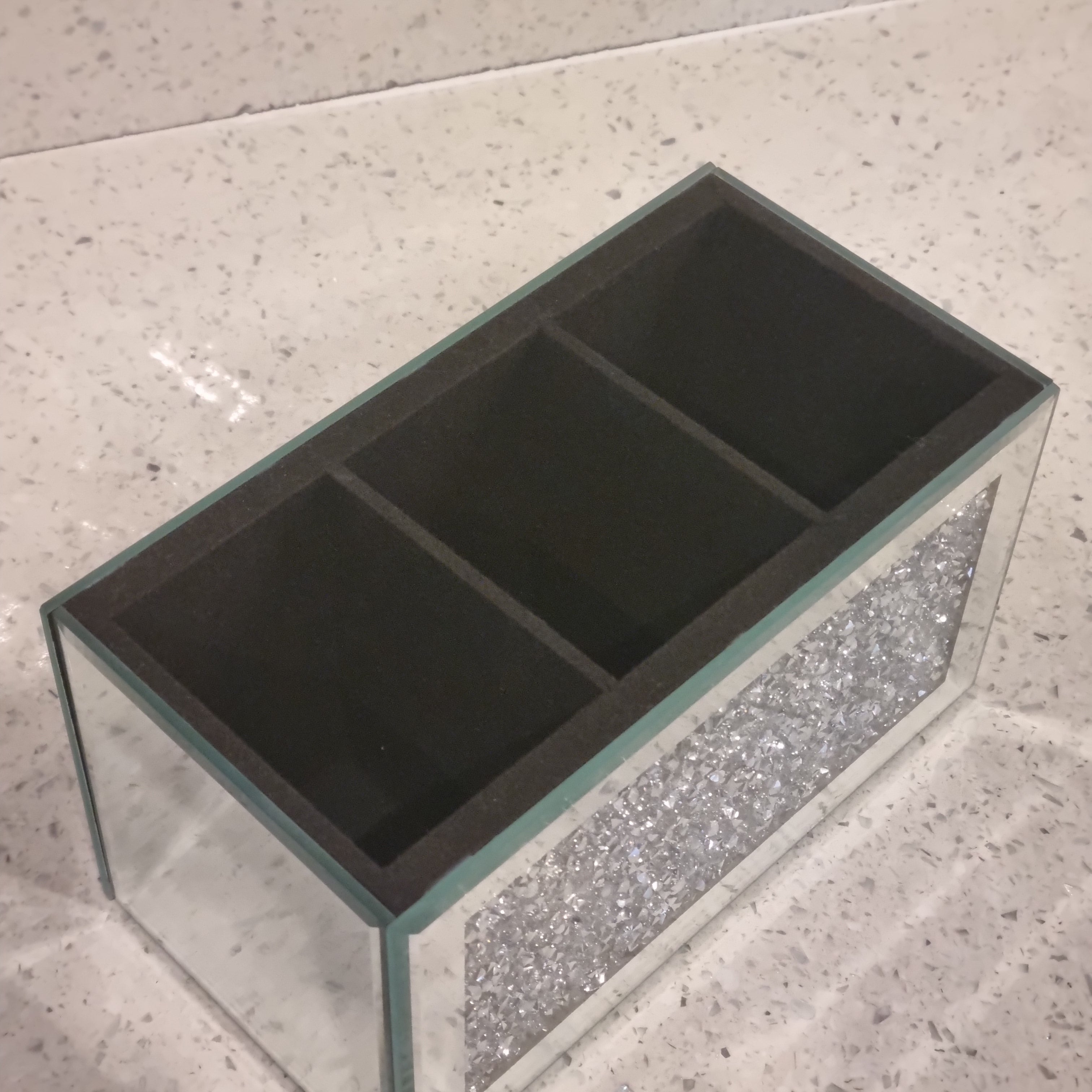 Crushed Glitter Mirror Make Up Holder