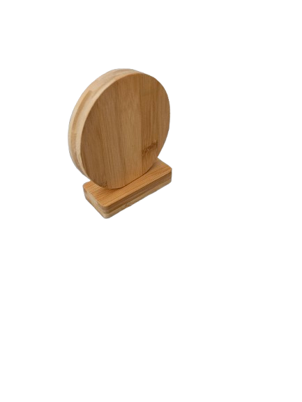Ayatul Kursi Islamic Tabletop Frame – Round Shape Wooden Frame with Engraved Acrylic - Quran Desk Decor