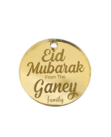 Eid Mubarak Mirror Acrylic Tags Round Personalised