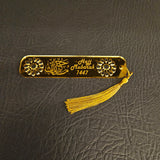 Acrylic Hajj Mubarak Bookmark – Arabic & English Engraved Mirror Bookmark with Star and Teardrop Cutout Design
