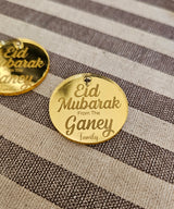Eid Mubarak Mirror Acrylic Tags Round Personalised