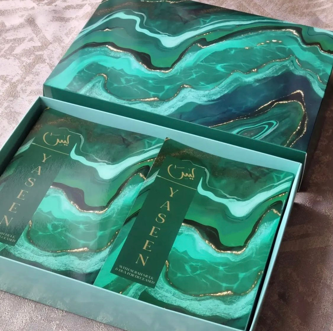 Green Marble Single Para Quran & 41 Yaseens Set A5