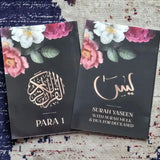 Black Floral Single Para Quran &amp; 41 Yaseens Stel A5