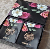 Black Floral Single Para Quran &amp; 41 Yaseens Stel A5