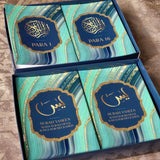 Skakerings van Blou Enkel Para Quran &amp; 41 Yaseens Stel A5