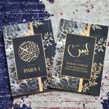 Swart &amp; Goud Enkel Para Koran &amp; 41 Yaseens Stel A5
